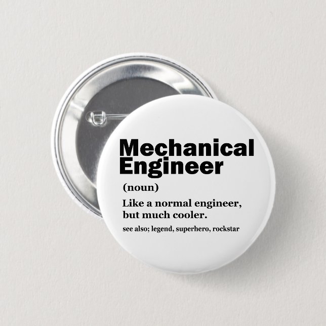 Funny Mechanical Engineer Definition Engineering Button (Vorne & Hinten)