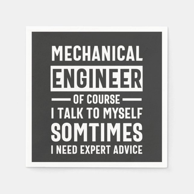 Funny Mechanical  Engineer Gift Serviette (Vorderseite)