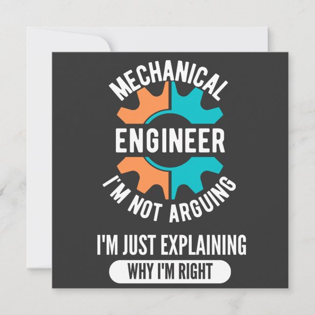 Funny Mechanical Engineer, Mechanical Engineering Einladung (Vorderseite)