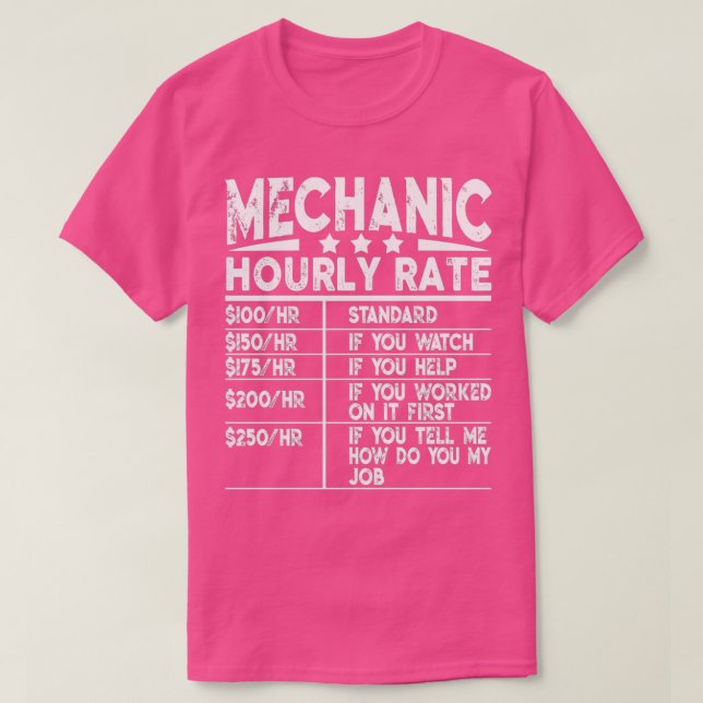 Funny Mechanly Stundenpreis GeschenkTShirt T-Shirt (Design vorne)