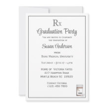 Funny Medical Rx Pill Bottle Graduation Party