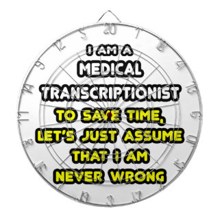 Funny Medical Transcriptionist T - Shirt Dartscheibe