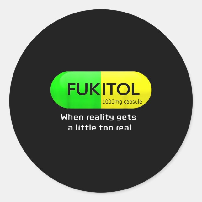 Funny Medication Gooditol Capsule Pharmacy Humor  Runder Aufkleber (Vorderseite)