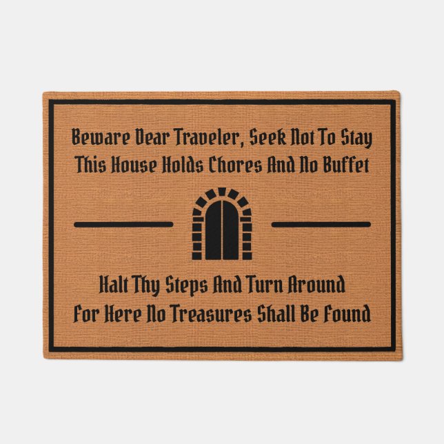 Funny Medival Alte Englische Spaß Rustikal Minimal Fußmatte (Vorderseite)