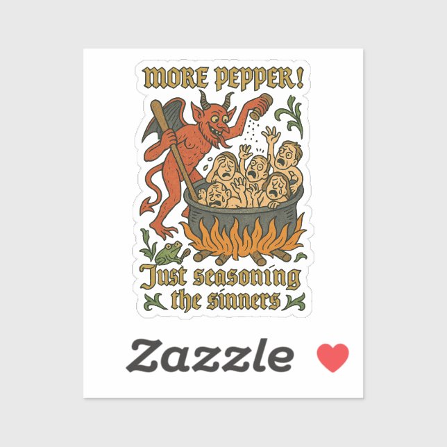 Funny Medival Meme Devil Cartoon Halloween Aufkleber (Blatt)