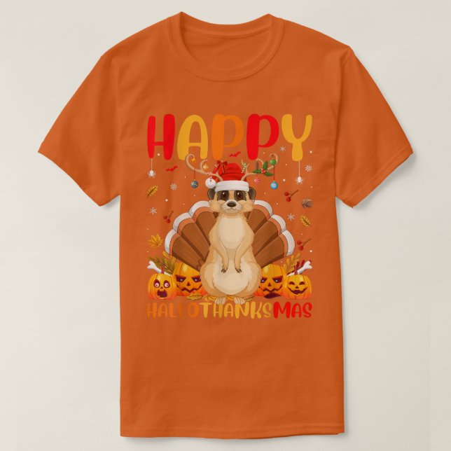 Funny Meerkat Animal Lover Happy Meerkat HelloThan T-Shirt (Design vorne)