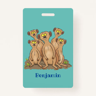 Funny meerkat Cartoon Illustration Ausweis