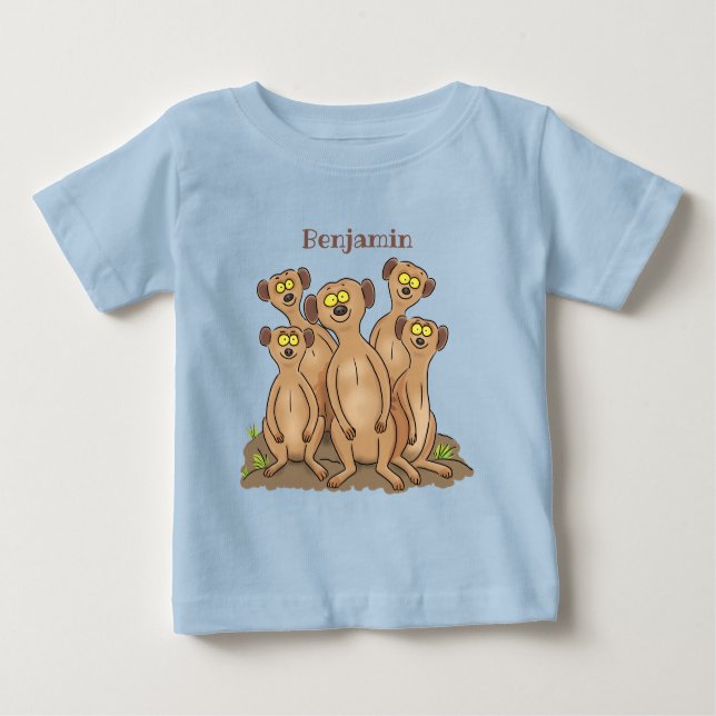Funny meerkat Cartoon Illustration Baby T-shirt (Vorderseite)