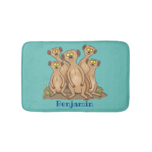 Funny meerkat Cartoon Illustration Badematte
