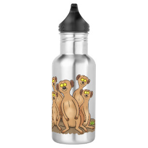Funny meerkat Cartoon Illustration Edelstahlflasche