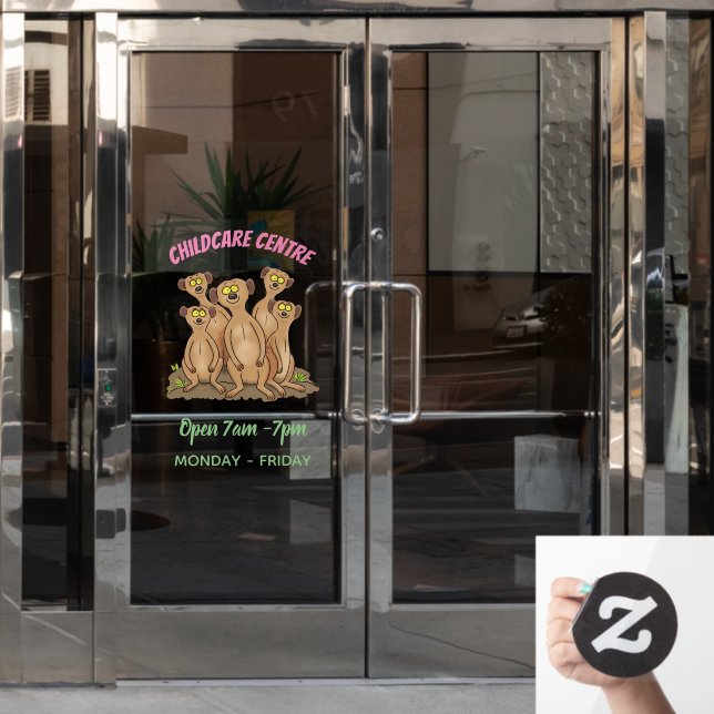 Funny meerkat Cartoon Illustration Fensteraufkleber (Büro Tür)