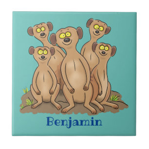 Funny meerkat Cartoon Illustration Fliese