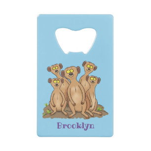 Funny meerkat Cartoon Illustration Geldbeutel Flaschenöffner