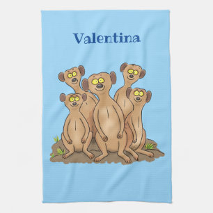 Funny meerkat Cartoon Illustration Geschirrtuch