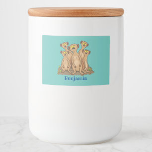 Funny meerkat Cartoon Illustration Lebensmitteletikett