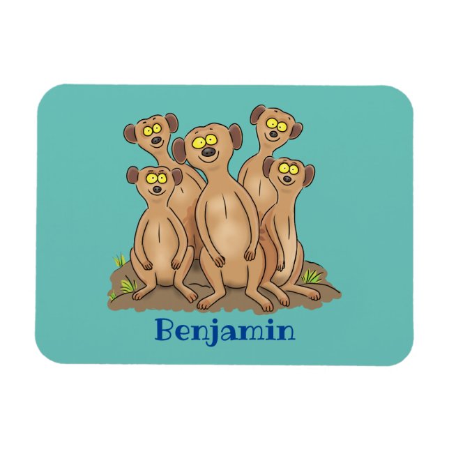 Funny meerkat Cartoon Illustration Magnet (Horizontal)