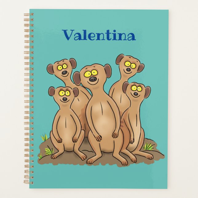 Funny meerkat Cartoon Illustration Planer (Vorderseite)