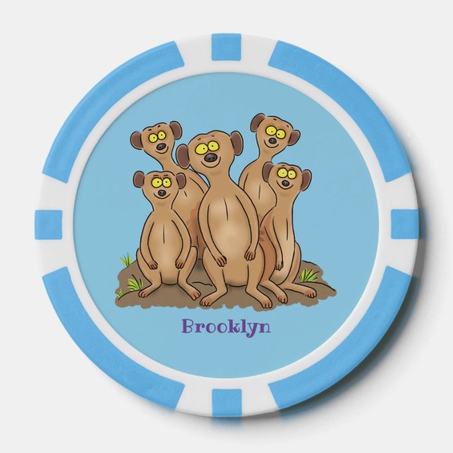 Funny meerkat Cartoon Illustration Pokerchips (Vorderseite)
