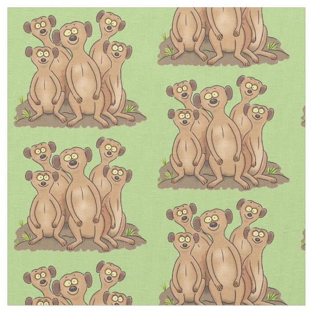 Funny meerkat Cartoon Illustration Stoff (Nahaufnahme)