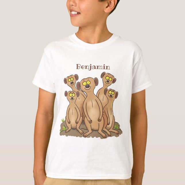 Funny meerkat Cartoon Illustration T-Shirt (Vorderseite)
