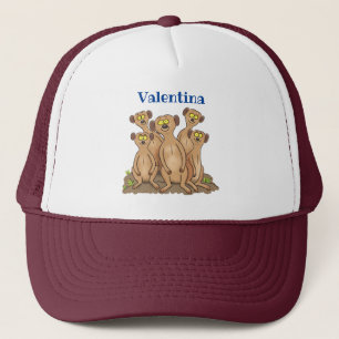 Funny meerkat Cartoon Illustration Truckerkappe