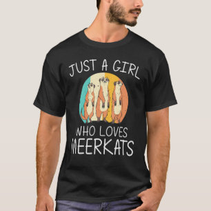 Funny Meerkat For Girls Kids Retro Wildlife Zoo An T-Shirt