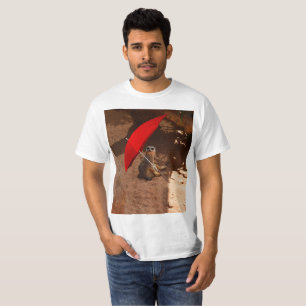 Funny Meerkat sitzend unter dem Regenschirm, T-Shirt