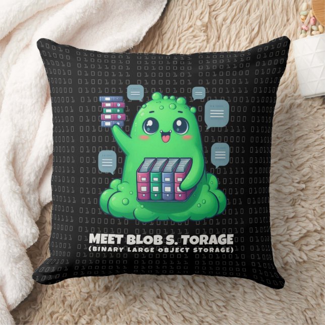Funny Meet Blob S. Torage Binary Background Kissen (Decke)