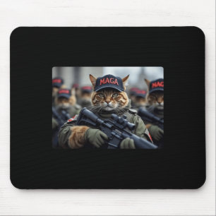Funny Mega Cat With Rifle - Humorer Donald Trump Mousepad