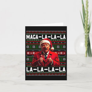 Funny Mega-la-la-Trump Weihnachtsmannmütze Ugly We Karte