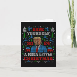 Funny Mega Little Christmas Trump 2024 Ugly Sweate Karte