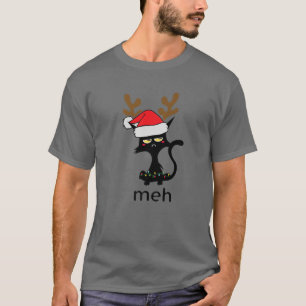Funny Meh Cat für Katzen Liebhaber Ugge Weihnachte T-Shirt