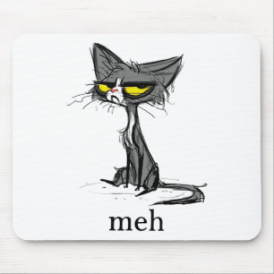Funny Meh Cat Geschenk für Katzen Liebhaber Mousepad