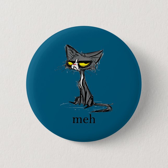 Funny Meh Cat Gift For Cat Lovers  Button (Vorderseite)