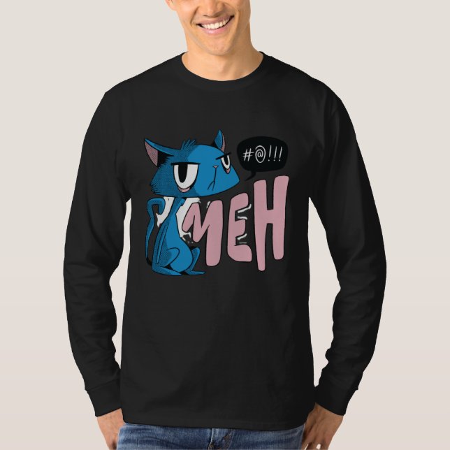 Funny Meh Cat Gift for Cat Lovers T-Shirt (Vorderseite)