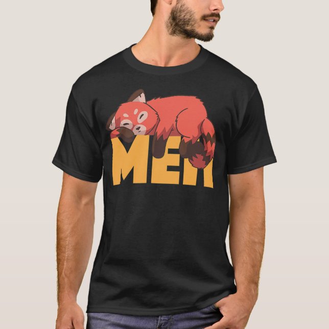 Funny Meh Red Panda Bored Indifferent Sleeping Pan T-Shirt (Vorderseite)