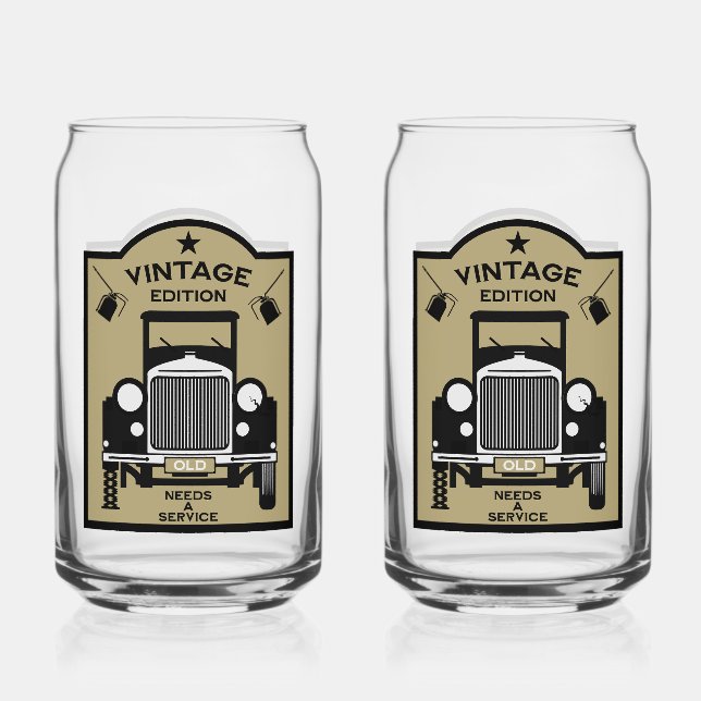 Funny Meilstone Geburtstag über dem Hügel Dosenglas (Vorderseite)