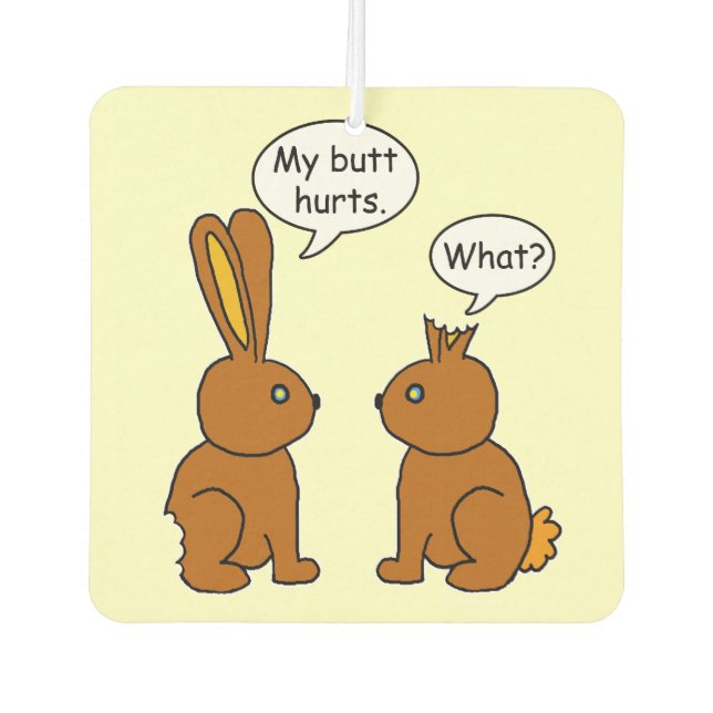 Funny mein Hintern Hurts Bunnies Autolufterfrischer (Vorderseite)