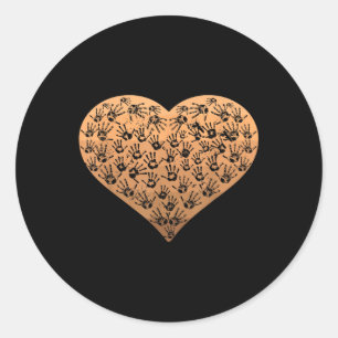 Funny Melanin Hands Heart African Pride Black Hist Runder Aufkleber