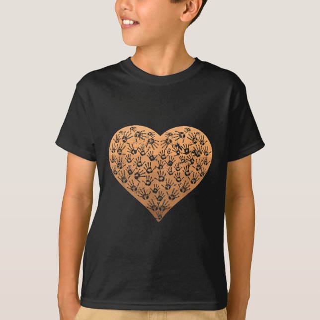 Funny Melanin Hands Heart African Pride Black Hist T-Shirt (Vorderseite)