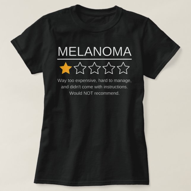 Funny Melanoma Awareness One Star Rating Cancer Su T-Shirt (Design vorne)
