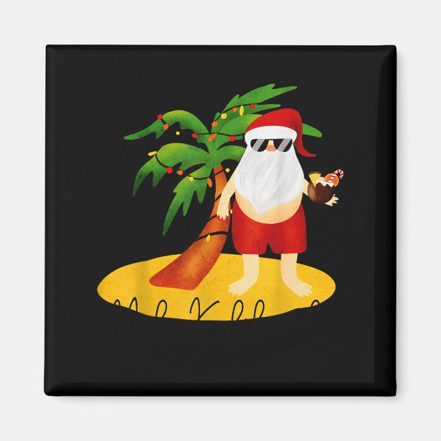 Funny Mele Kalikimaka Aloha Christmas Hawaiian San Magnet (Vorne)