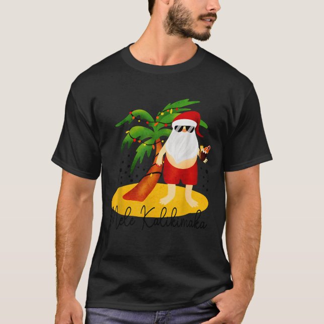 Funny Mele Kalikimaka Aloha Christmas Hawaiian San T-Shirt (Vorderseite)