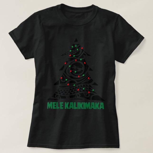 Funny Mele Kalikimaka Hawaii Xmas Tree Hawaiian Ch T-Shirt (Design vorne)
