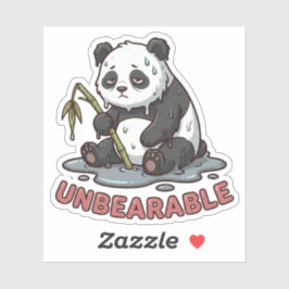 Funny Melting Panda Burnt Out Sticker 