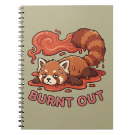 Funny Melting Red Panda Burnt Out Sticker | Cute  Notizblock