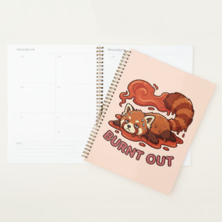 Funny Melting Red Panda Burnt Out Sticker | Cute Planer