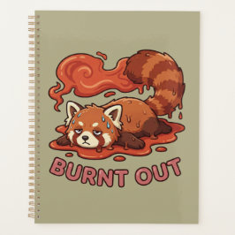 Funny Melting Red Panda Burnt Out Sticker | Cute Planer