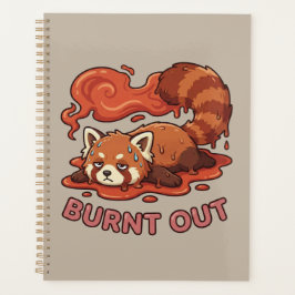 Funny Melting Red Panda Burnt Out Sticker | Cute Planer