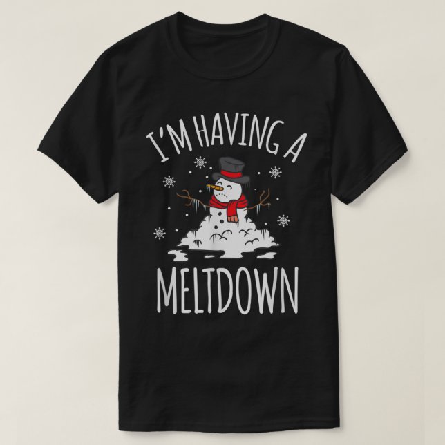Funny Melting Snowman Christmas Humor Design T-Shirt (Design vorne)
